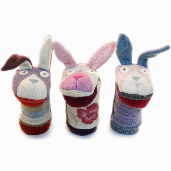 Bunny Sock Hand Puppet : Cate and Levi