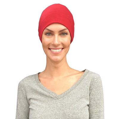 Cate and Levi Comfort and Courage Premium Red Headwear | Chemo Caps | Hats for Cancer Patients - Cate and Levi