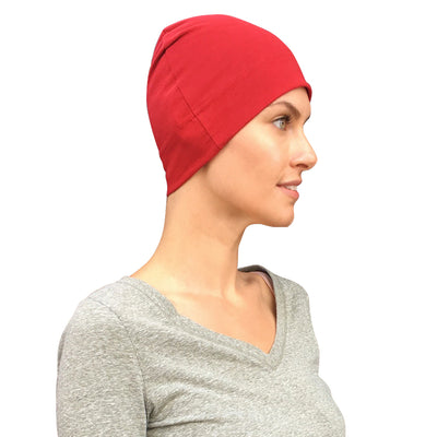 Cate and Levi Comfort and Courage Premium Red Headwear | Chemo Caps | Hats for Cancer Patients - Cate and Levi