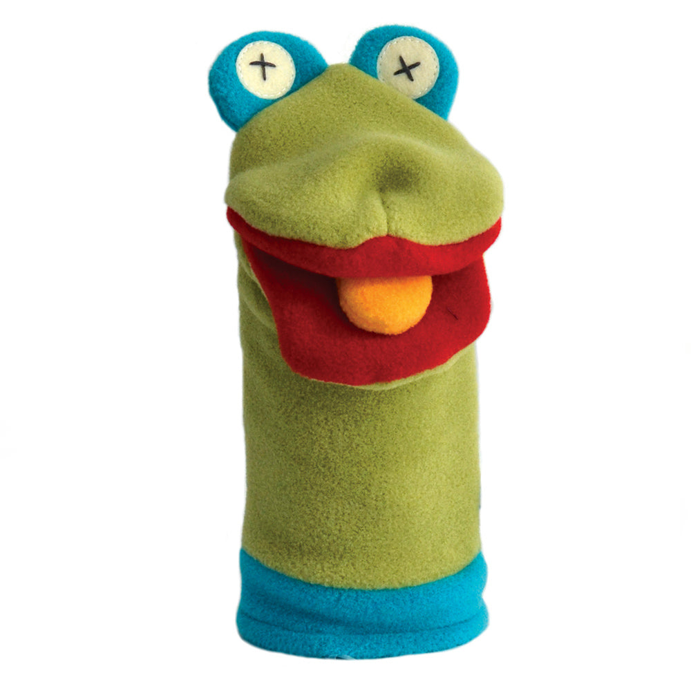 Frog, puppet on a child's arm, Green Frog, for home puppet t